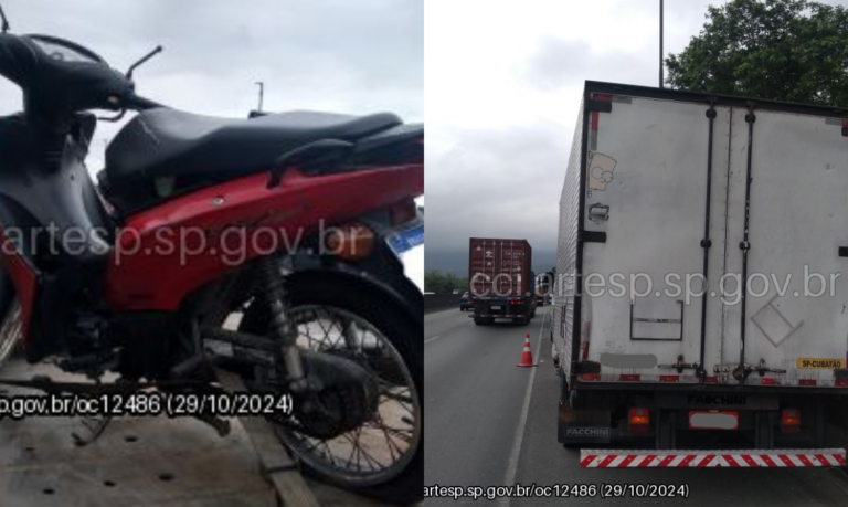 Pneu de motocicleta estoura em rodovia do litoral de SP, condutor perde o controle e garupa é atropelado