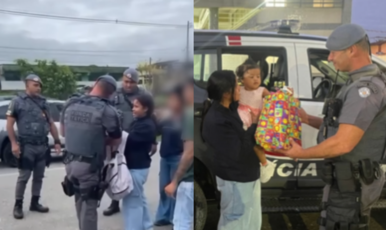 Policiais militares salvam bebê engasgado em Bertioga; Veja o vídeo
