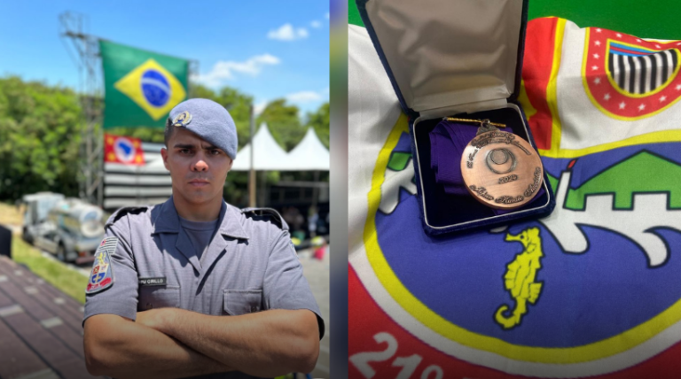 Soldado da PM de Guarujá conquista 3º lugar no Mundial de Karatê, realizado no Japão