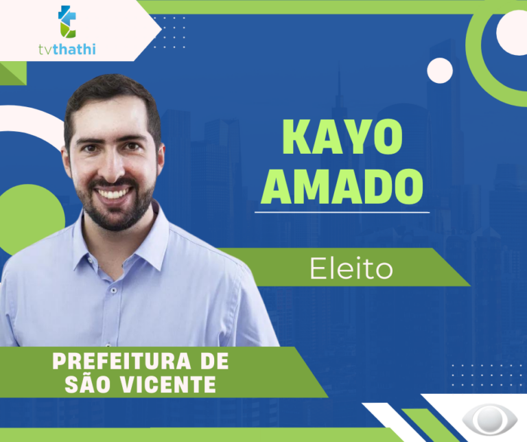Eleições 2024: Kayo Amado é reeleito prefeito de São Vicente com mais de 85% dos votos