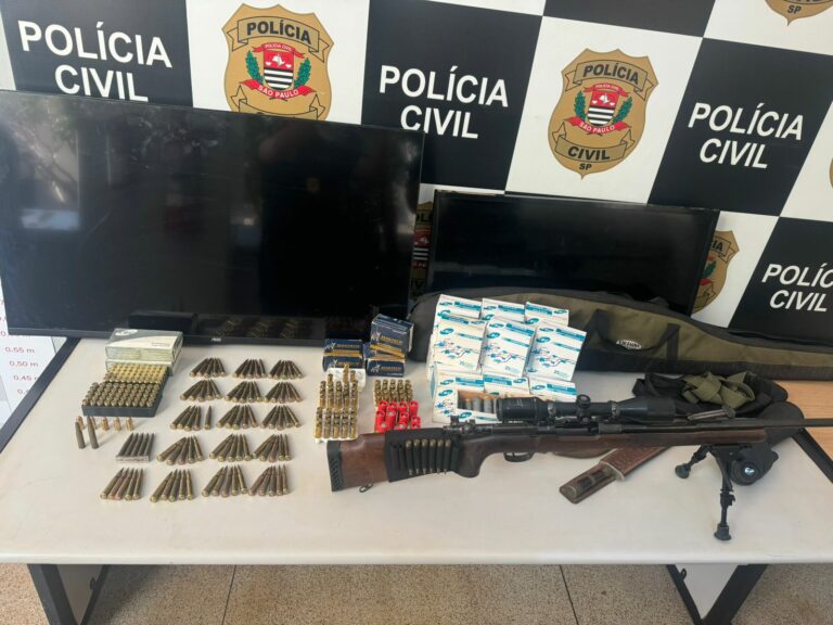 Polícia Civil apreende fuzil, munições e televisão em imóvel do bairro Cristo Redentor