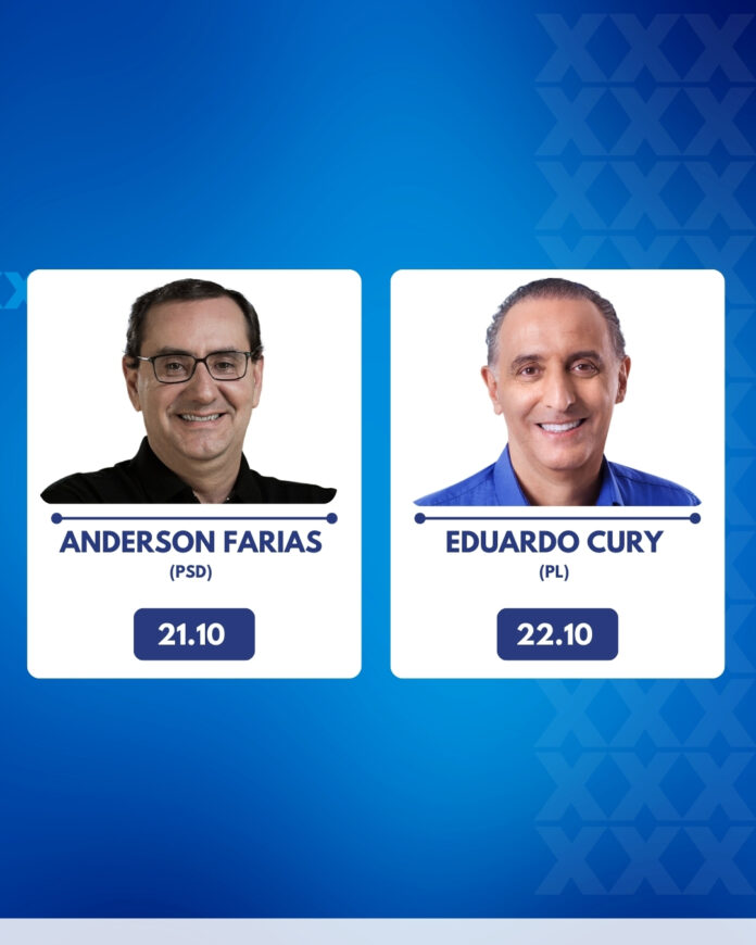 Anderson Farias (PSD) e Eduardo Cury (PL), candidatos a prefeito de São José dos Campos, confirmaram presença nas sabatinas promovidas pela TV Thathi SBT na próxima semana.