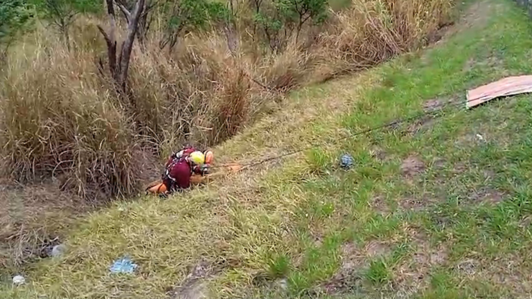 O corpo pertence a uma mulher que, até o momento, não foi identificada. A polícia ainda não descarta nenhuma hipótese, incluindo a possibilidade de um acidente, em que a vítima tenha sido arremessada para o barranco.