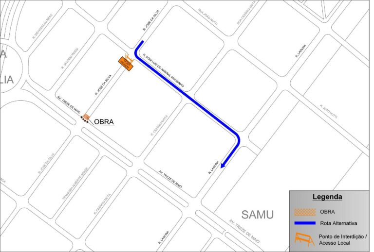 Prefeitura anuncia interdição de trecho da rua José da Silva para reparos no sistema de drenagem; confira a rota alternativa