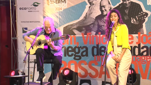 Toquinho, ícone da música brasileira, esteve em Santos, cantando no Festival Som das Palafitas; Assista!