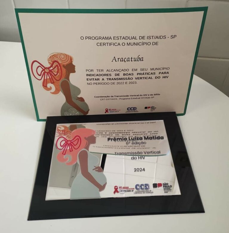 Araçatuba é premiada por ações de prevenção à transmissão vertical do HIV