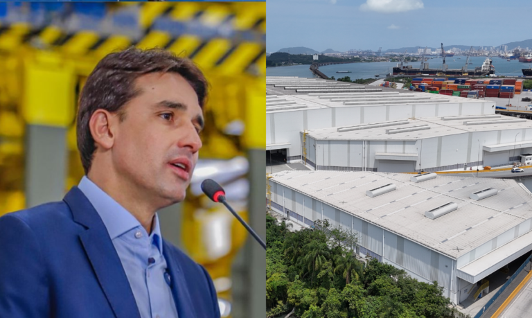 Ministro de Portos e Aeroportos visita obras de ampliação e modernização de terminais portuários em Santos