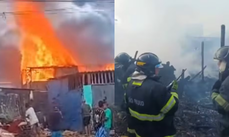 Incêndio atinge 6 casas de madeira em comunidade de São Vicente