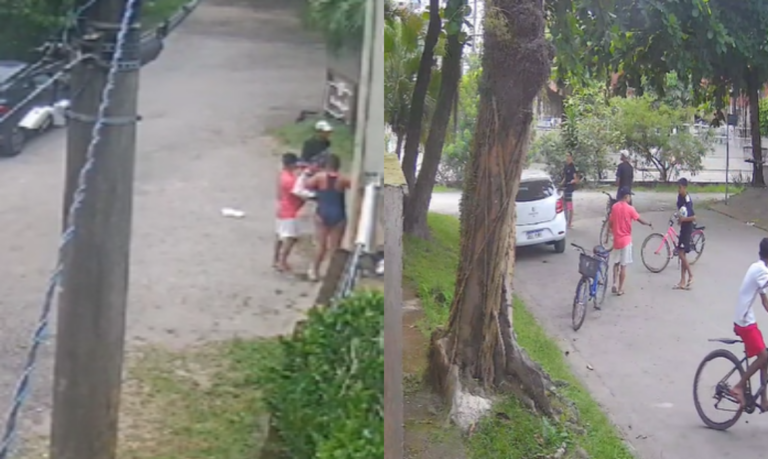 Turistas são assaltados por ‘gangue de bicicleta’ em frente à hostel em Guarujá;VÍDEO