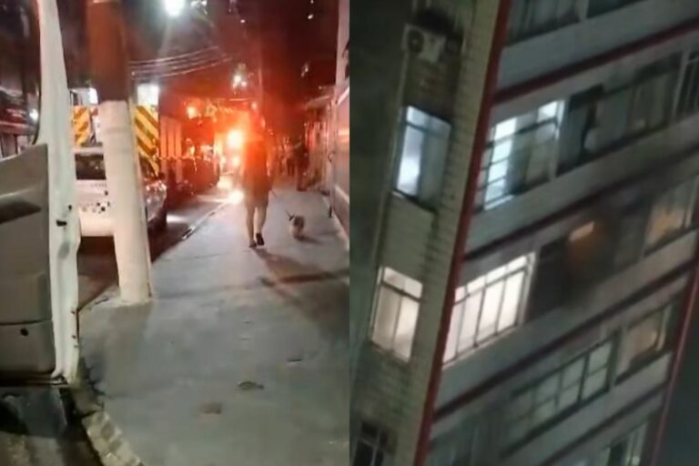 Apartamento pega fogo e moradora é levada para abrigo no litoral