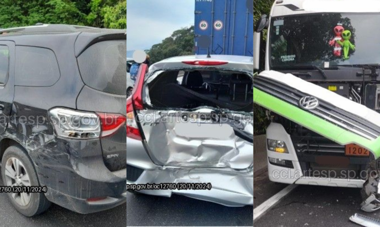 Carreta causa engavetamento devido a tráfego lento na Rodovia Anchieta