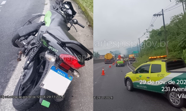 Motociclista morre ao colidir com outro veículo em rodovia do litoral; Envolvido não prestou socorro