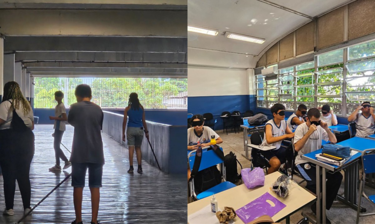 Projeto ‘Visão Inclusiva’: Estudantes vivenciam desafios enfrentados por deficientes visuais em Guarujá