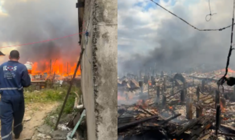 Oito pessoas dão entrada em PS após incêndio que atingiu comunidade de Cubatão e famílias ficam desabrigadas; Saiba como ajudar