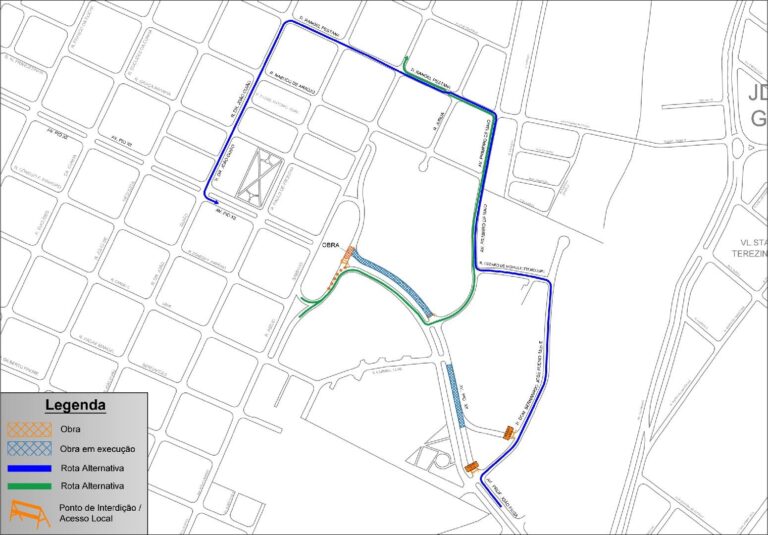 Cruzamento da rua Abílio Sampaio com a pista Centro/Bairro da avenida Pio XII será interditado