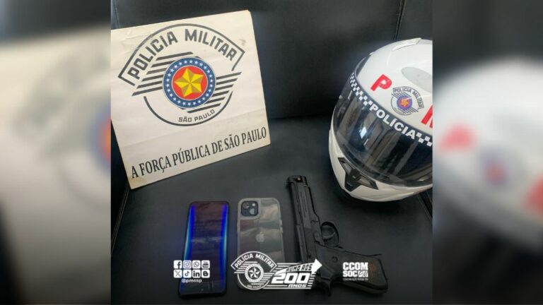 Trio de adolescentes é apreendido com simulacro de arma de fogo em Santos