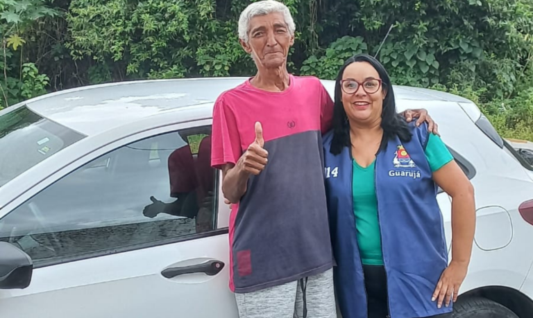Idoso desaparecido há quase 1 ano reencontra a família com ajuda de assistência social de Guarujá