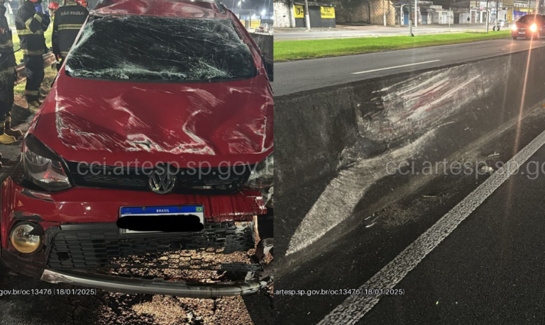 PM fora de horário de trabalho perde controle e capota carro na Via Expressa Sul