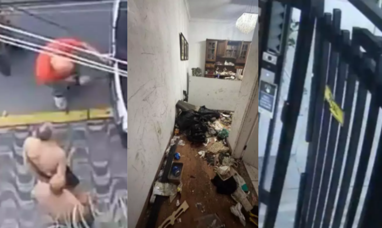 Filho de idoso encontrado morto dentro de apartamento já havia assustado vizinhos destruindo portão; VÍDEO
