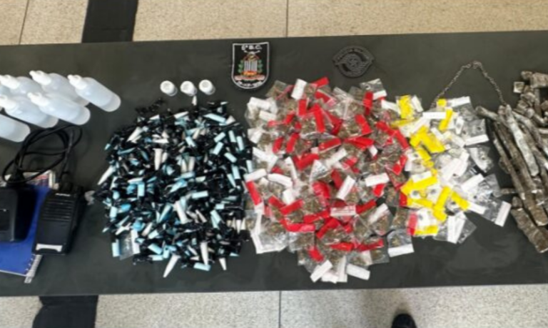 Traficante tenta fugir mas é monitorado por drone da PM e preso em Santos