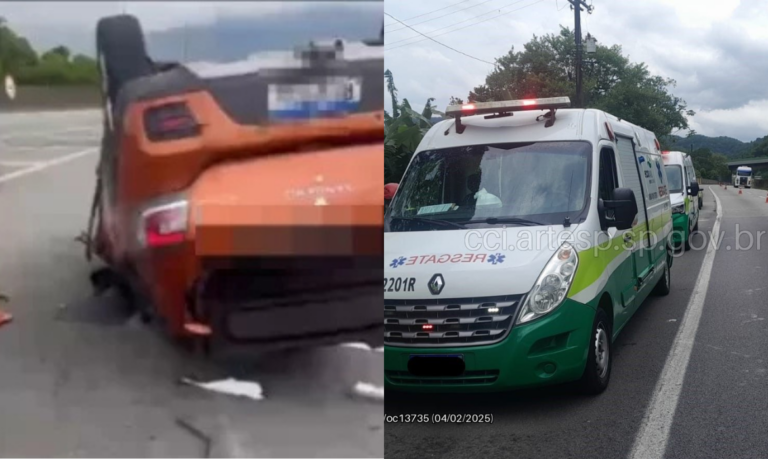 Motorista sofre mal súbito, capota carro e morre ao volante em rodovia do litoral de SP