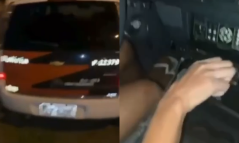 Trio de adolescentes é detido por invadir viatura da PM estacionada em delegacia de São Vicente; VÍDEO