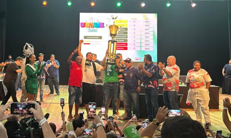 X-9 é a campeã do Grupo Especial do desfile das escolas de samba de Santos; Veja resultados do Carnaval 2025