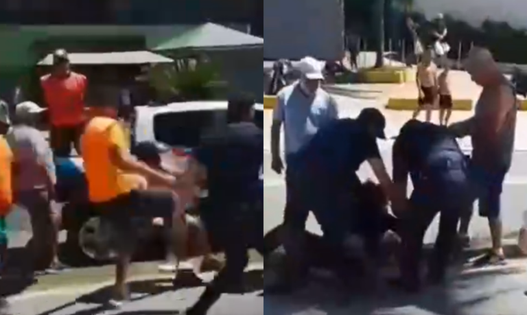 Ambulante adolescente é apreendido após confusão em fiscalização municipal de Praia Grande; VÍDEO