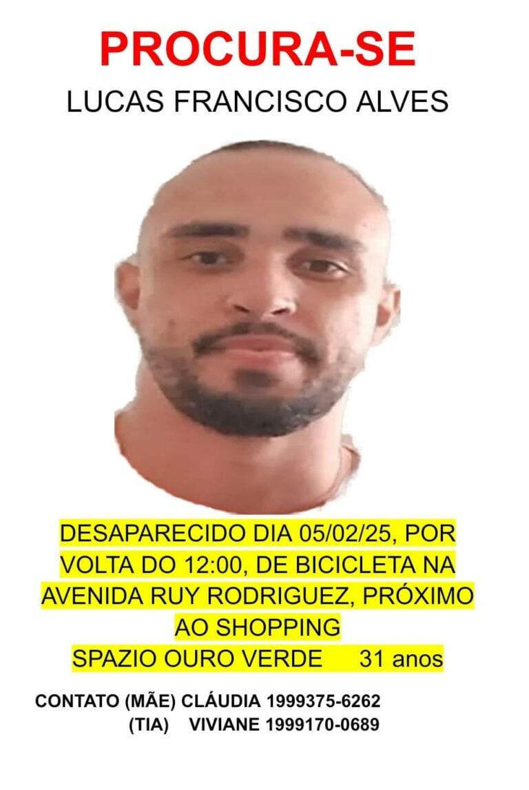 Homem desaparece em Campinas após sair de bicicleta para a academia