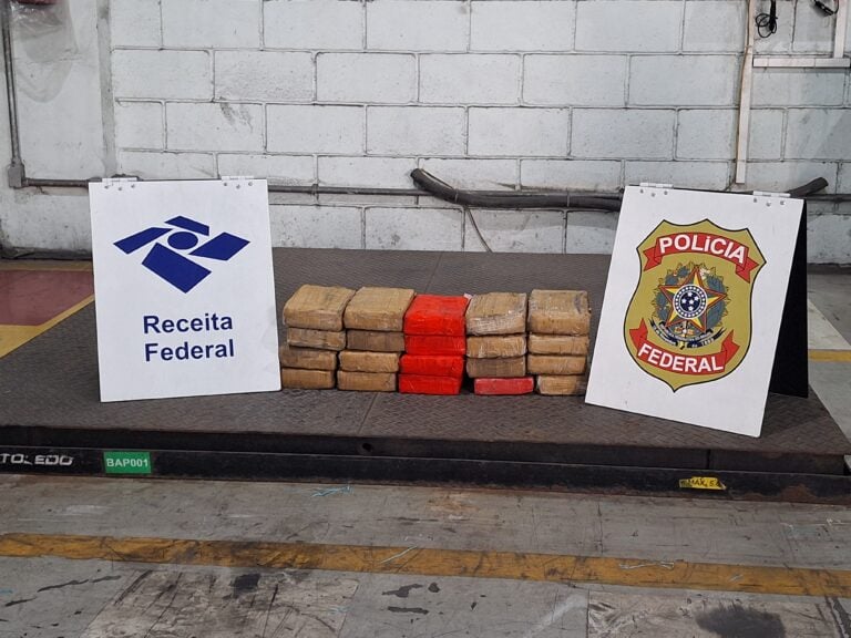 Mais de 20 kg de cocaína são apreendidos dentro de contêiner com destino à China no Porto de Santos