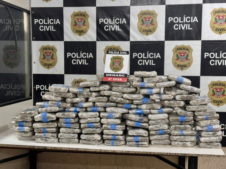 Caminhão com mais de 130 kg de maconha é interceptado pela Polícia Civil no interior de SP