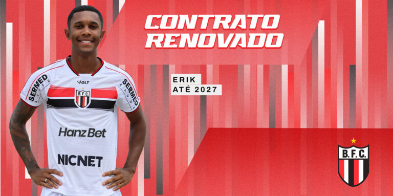 Promessa do Sub-20, Erik renova contrato com o Botafogo até dezembro de 2027