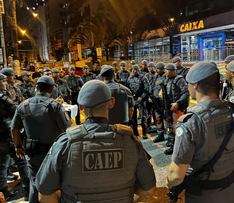 PM realiza simulação de roubo a agência bancária em São Vicente