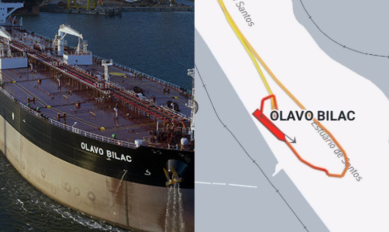 Navio petroleiro colide em píer da Marinha, causa dano em três embarcações e fere oficial no Porto de Santos