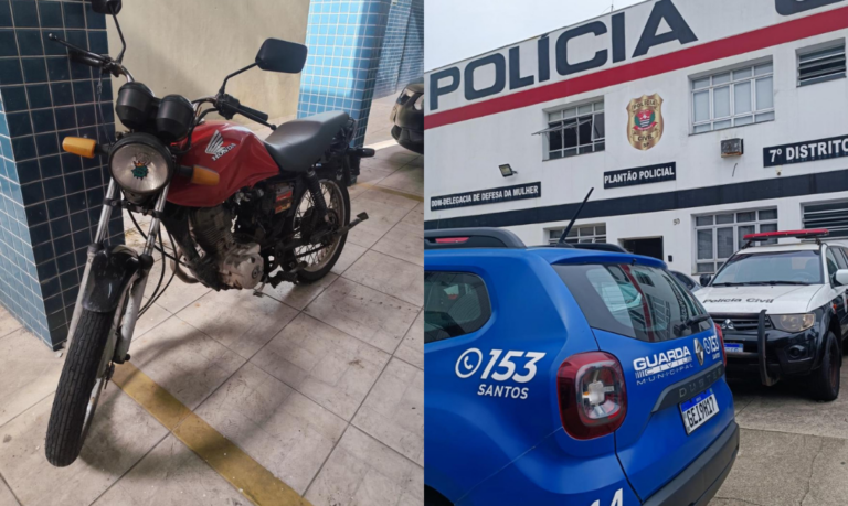 Guarda Municipal recupera motocicleta furtada e apreende adolescente em Santos
