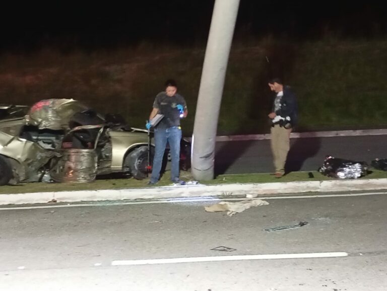 Homem e mulher morrem após carro colidir contra poste na zona leste de São José