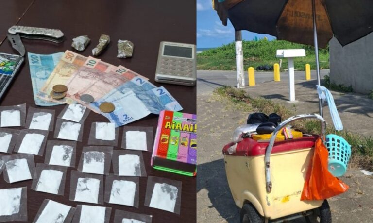 Essa é nova! Traficante é preso após ser flagrado vendendo drogas em carrinho de praia