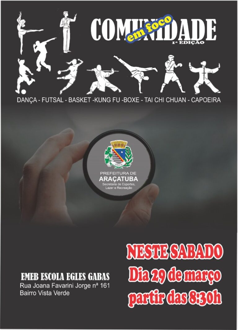 Secretarias de Educação e Esporte promovem ‘Circuito Comunidade em Foco’ em Araçatuba neste sábado