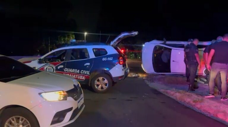 Perseguição policial termina em acidente e prisão