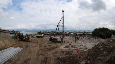 Construção do Parque Palafitas, em Santos, avança com nova etapa de fundação e concretagem