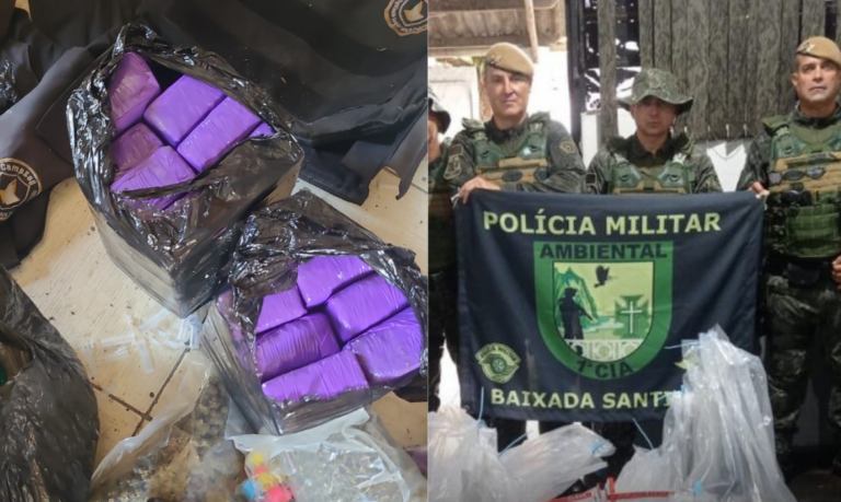 Mais de 120 kgs de drogas são apreendidas durante ação da PM Ambiental em Guarujá