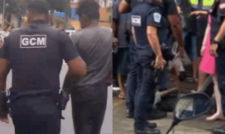 Homem em situação de rua é preso após fazer atos obscenos em praça pública de São Vicente