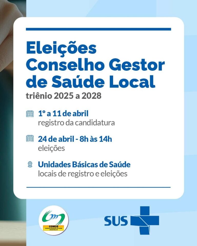 Prefeitura de Araçatuba abre inscrições para eleição do Conselho de Saúde Local