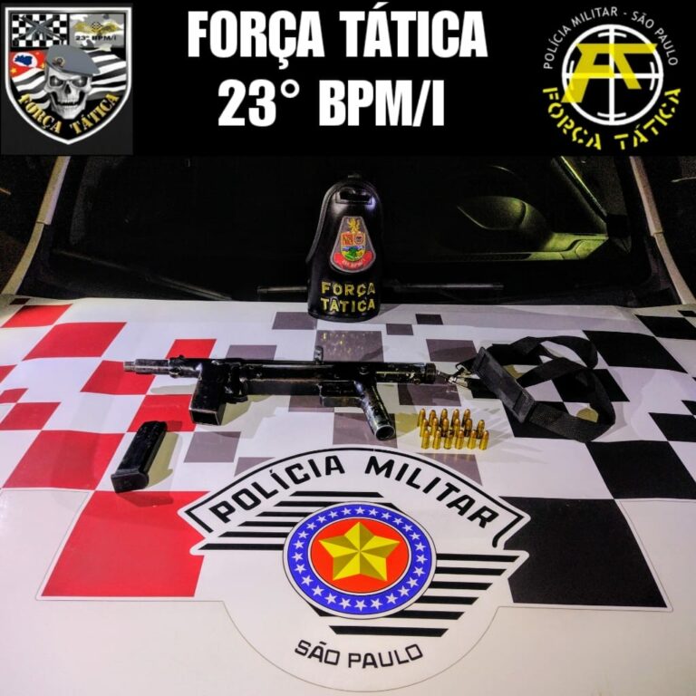 Homem é preso com submetralhadora em Potim