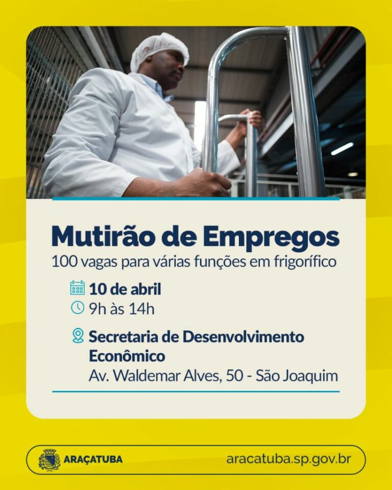 Mutirão de empregos oferece 100 vagas para auxiliar de produção