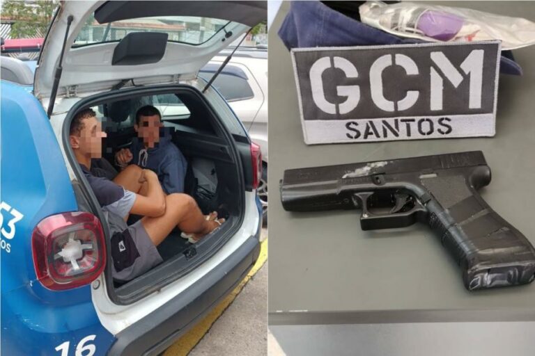 GCM de Santos prende dupla com simulacro de arma, homem após furto de loja e outro por desacato