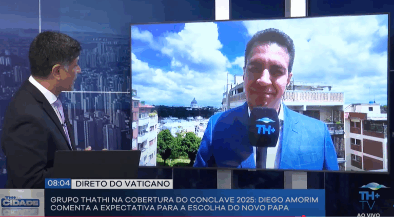 Conclave: Jornalista da Nova Brasil vai ao Vaticano e participa ao vivo do programa TH+ Cidade