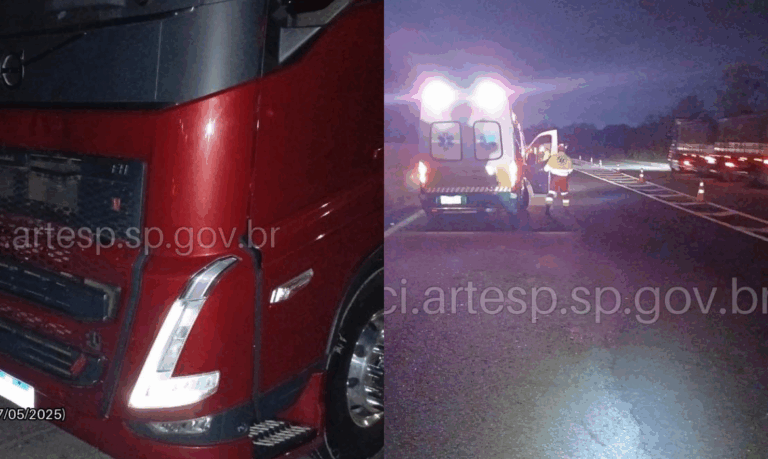 Pedestre morre atropelado por carreta ao tentar atravessar rodovia do litoral de SP