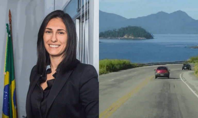 Secretária Natália Resende (Semil) e presidente do DER-SP visitam neste sábado as obras de contenção na rodovia Rio-Santos, em Caraguatatuba