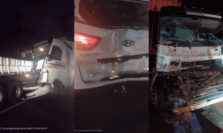 Engavetamento envolvendo três veículos deixa duas vítimas na Rodovia Anchieta